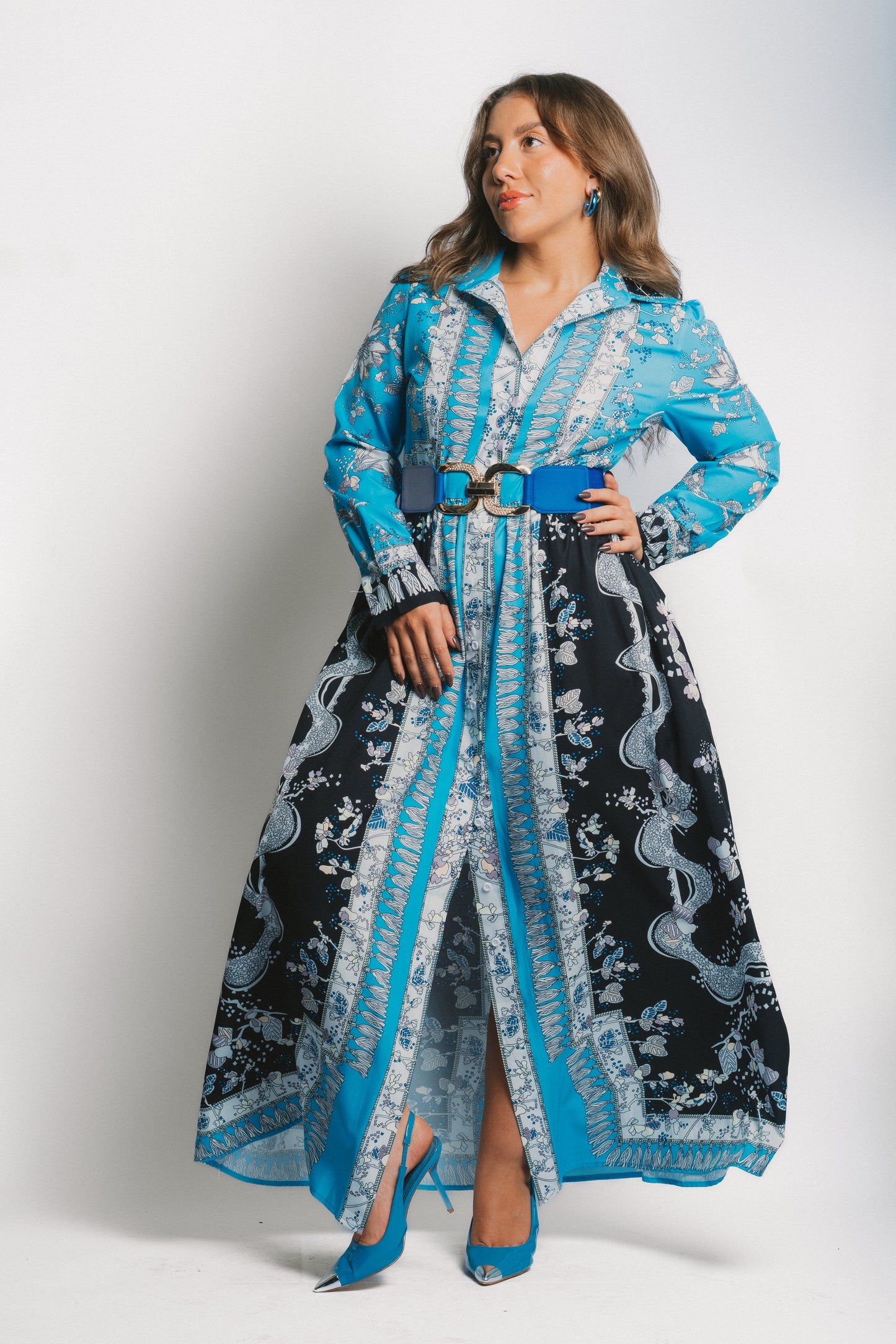 Vestido Celeste Floral