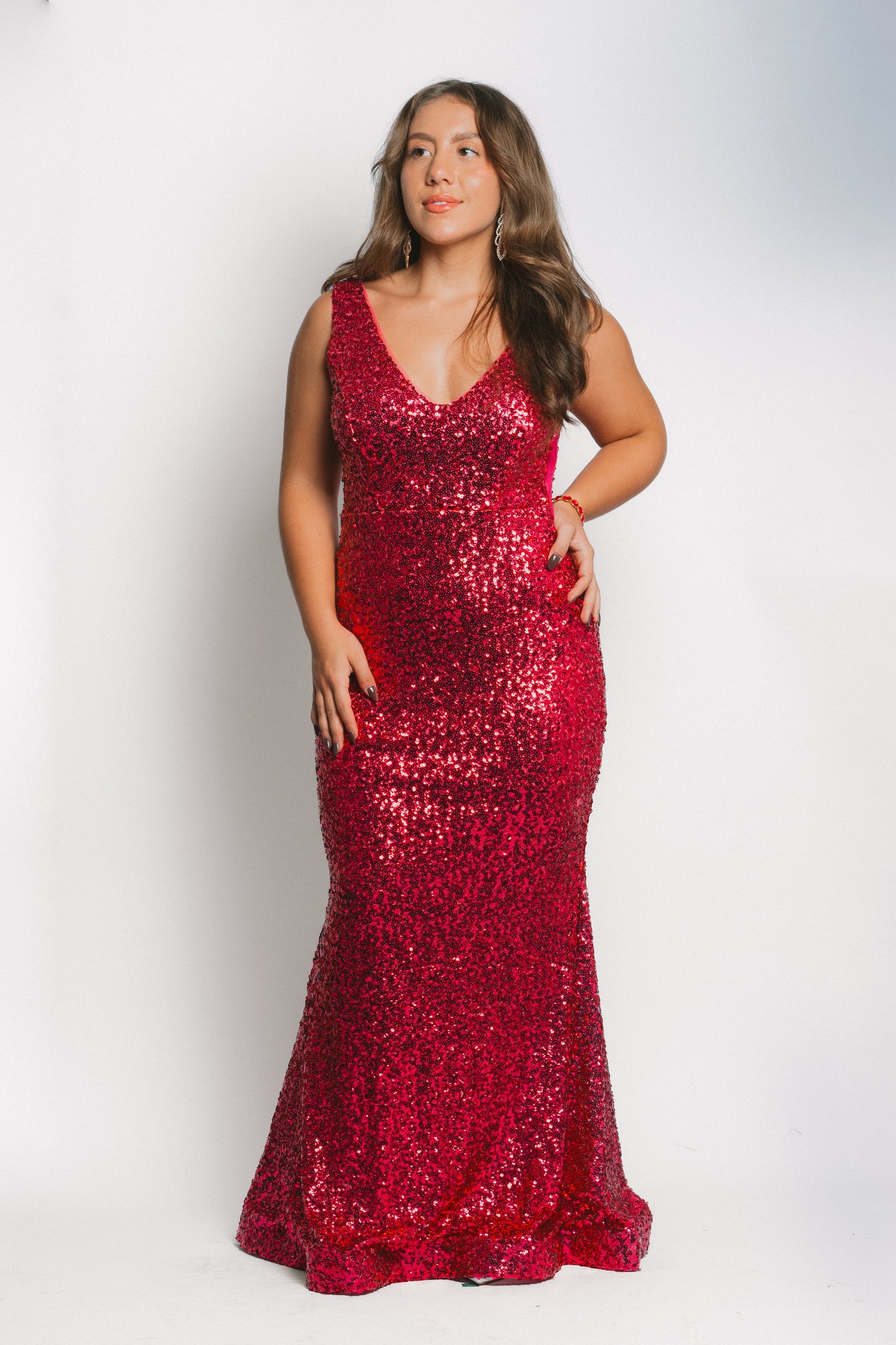 Vestido de Gala Rojo Lentejuelas