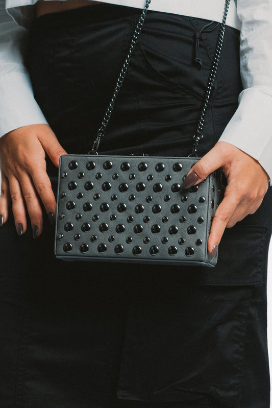 Cartera Gris perlas Negras